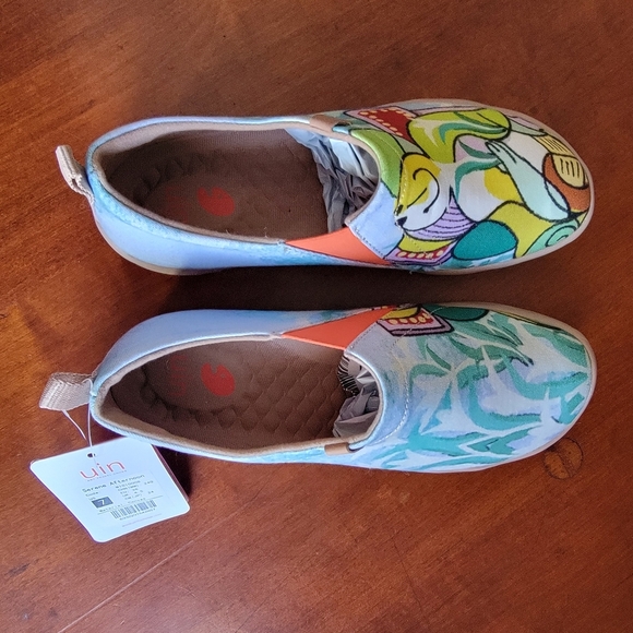 NWT UIN Women's Size 7 Slip on Travel Shoes Serene Afternoon Toledo I - Picture 6 of 14